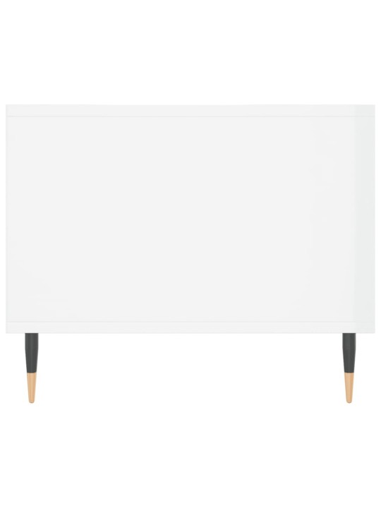 Kafijas galdiņš, spīdīgi balts, 102x50x40 cm, inženierijas koks