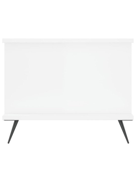 Kafijas galdiņš, spīdīgi balts, 90x50x40 cm, inženierijas koks