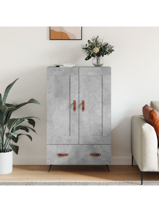 Augstais skapītis, pelēks, 69,5x31x115 cm, inženierijas koks