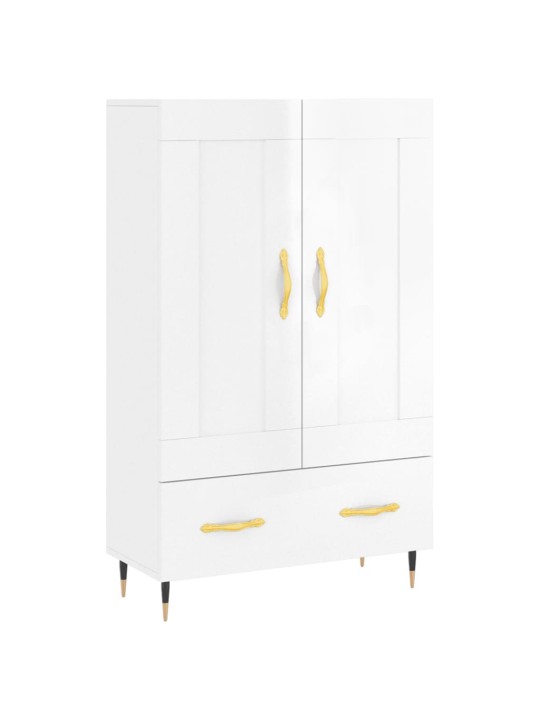 Augstais skapis, spīdīgi balts, 69,5x31x115cm inženierijas koks