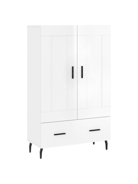 Augstais skapis, spīdīgi balts, 69,5x31x115cm inženierijas koks