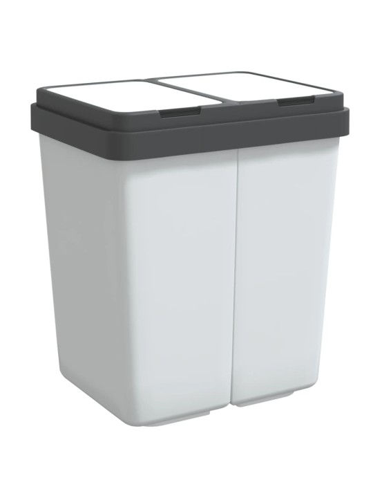 Dubultā atkritumu tvertne, balta, 2x25 l
