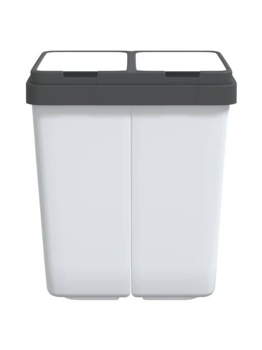 Dubultā atkritumu tvertne, balta, 2x25 l