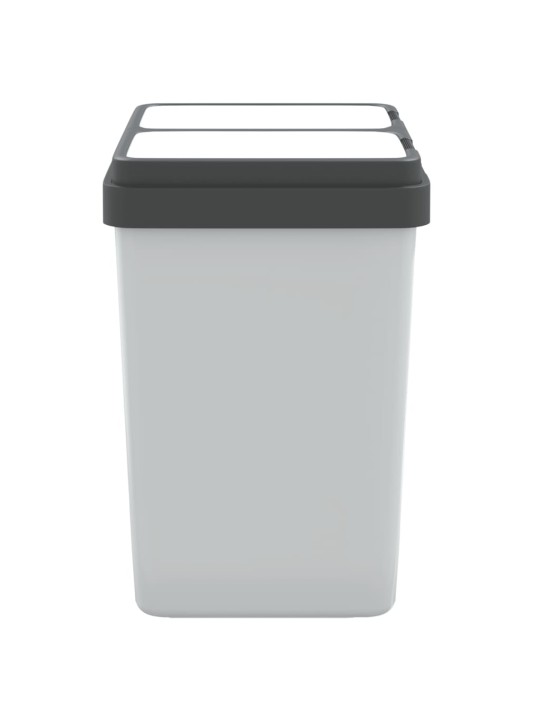Dubultā atkritumu tvertne, balta, 2x25 l