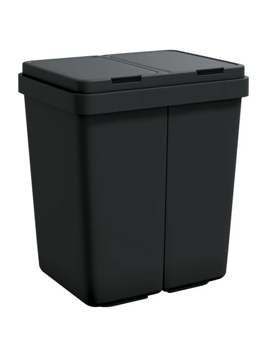 Dubultā atkritumu tvertne, antracītpelēka, 2x25 l