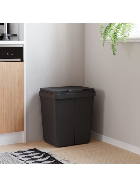 Dubultā atkritumu tvertne, antracītpelēka, 2x25 l