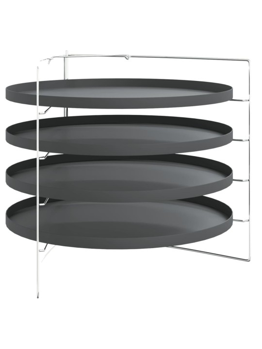 Picas pannas, 4 gab., ar statīvu, ø 28 cm, tērauds