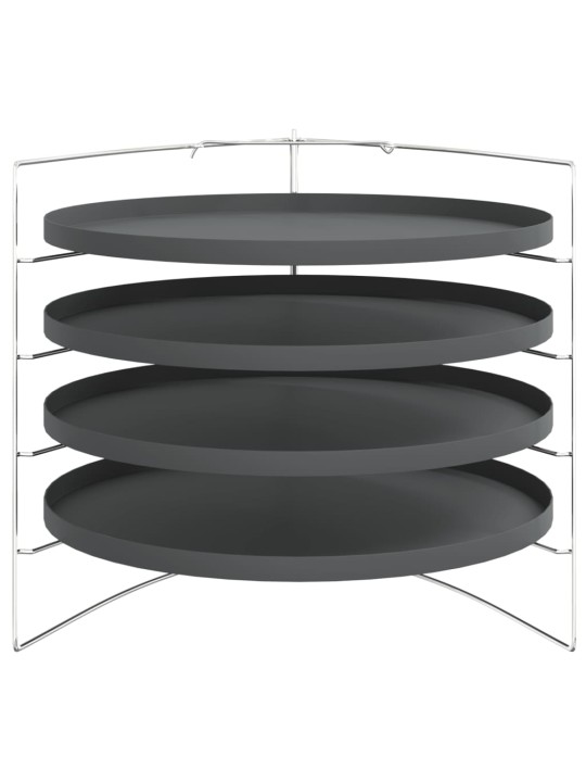 Picas pannas, 4 gab., ar statīvu, ø 28 cm, tērauds