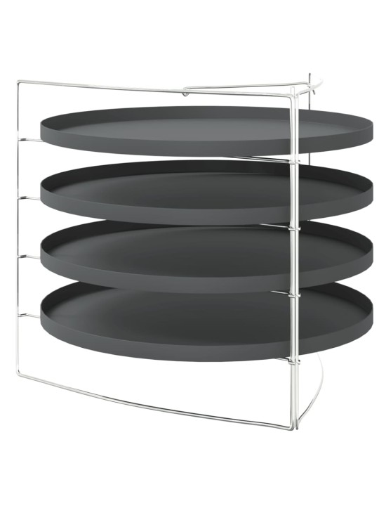 Picas pannas, 4 gab., ar statīvu, ø 28 cm, tērauds