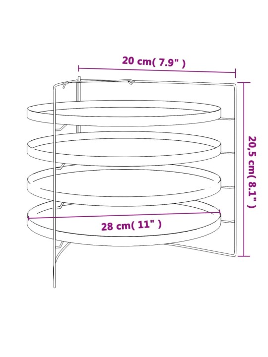 Picas pannas, 4 gab., ar statīvu, ø 28 cm, tērauds