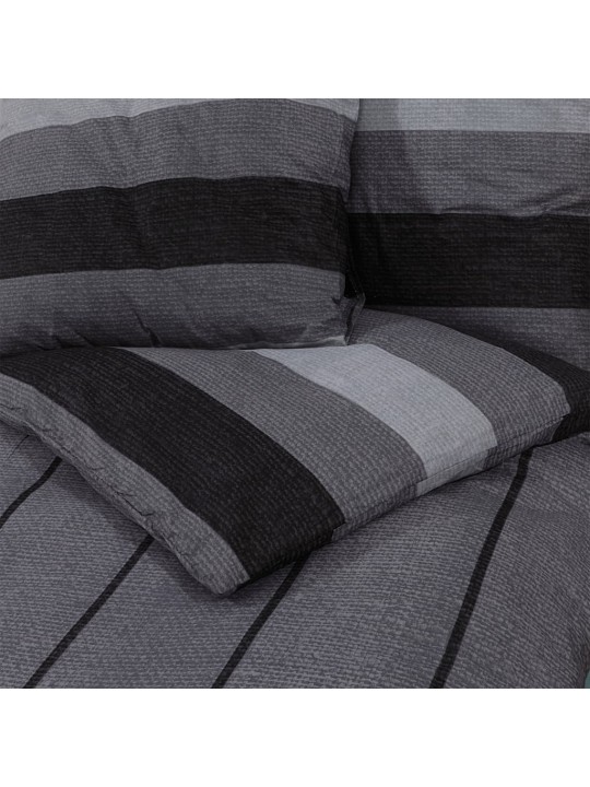 Gultasveļas komplekts, tumši pelēks, 155x220 cm, kokvilna