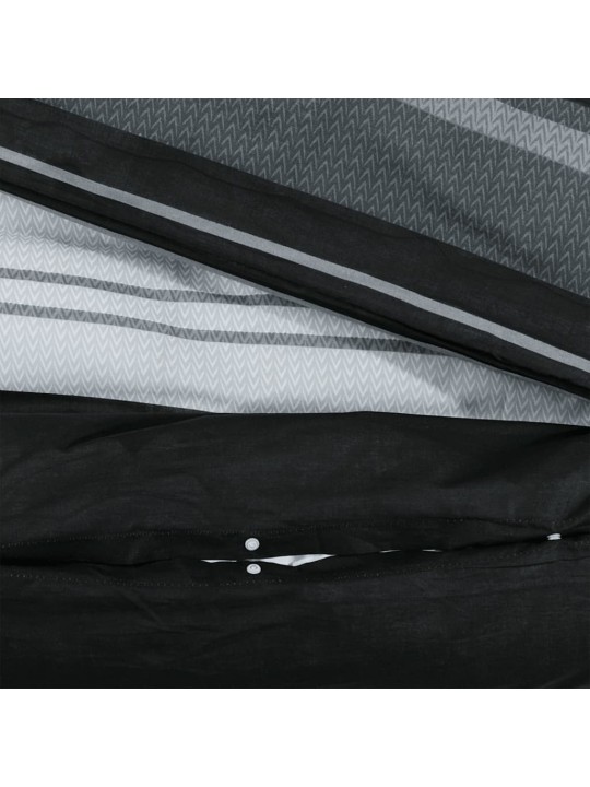 Gultasveļas komplekts, melns un balts, 225x220 cm, kokvilna