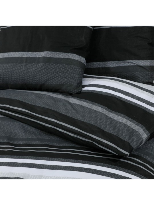 Gultasveļas komplekts, melns un balts, 225x220 cm, kokvilna