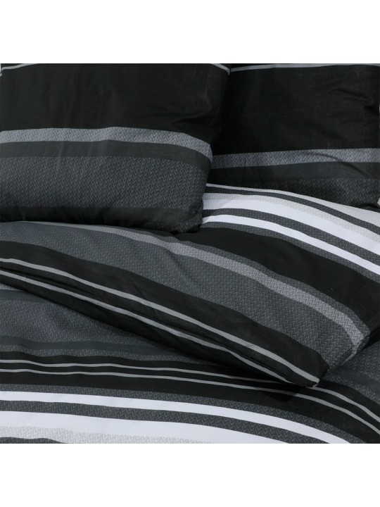Gultasveļas komplekts, melns un balts, 260x220 cm, kokvilna
