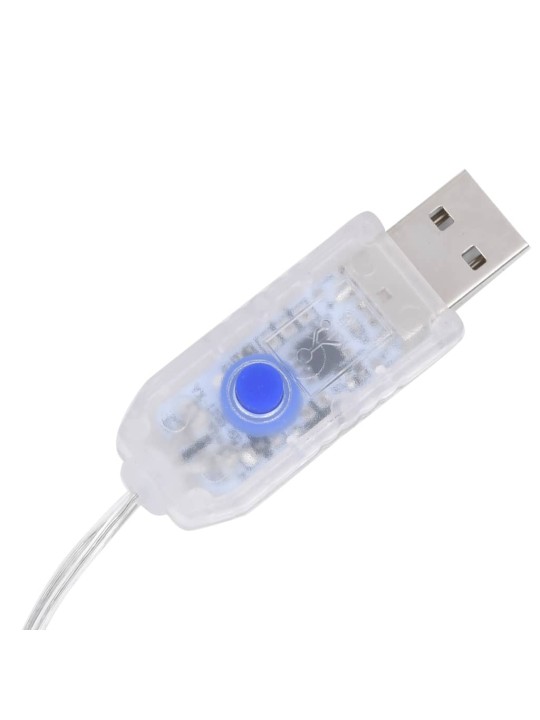 Ziemassvētku eglītes gaismiņas, 320 led, vēsi baltas, 375 cm