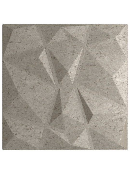 Sienas paneļi, 48 gab., pelēki, 50x50 cm, xps, 12 m², dimants