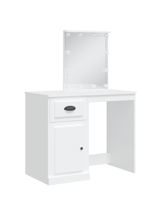 Spoguļgaldiņš ar led, balts, 90x42x132,5 cm