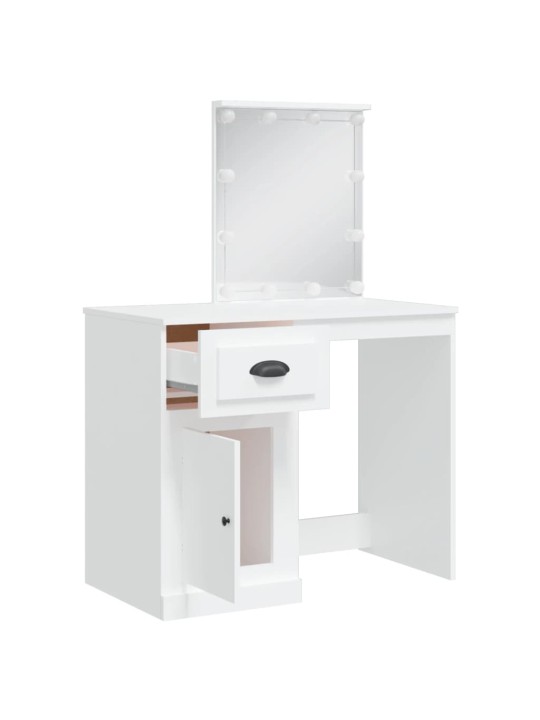 Spoguļgaldiņš ar led, balts, 90x42x132,5 cm