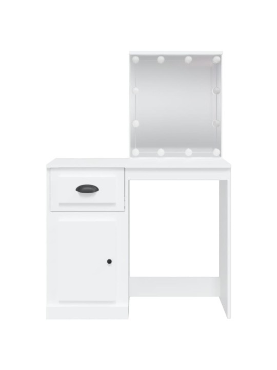 Spoguļgaldiņš ar led, balts, 90x42x132,5 cm