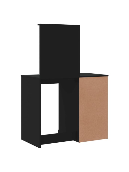 Spoguļgaldiņš ar led, melns, 90x42x132,5 cm