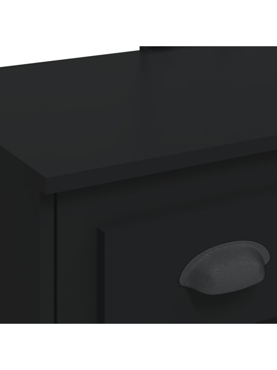 Spoguļgaldiņš ar led, melns, 90x42x132,5 cm