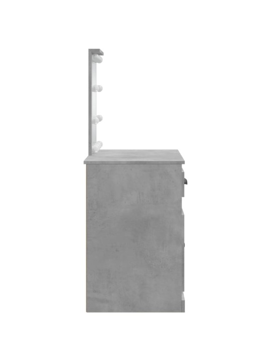 Spoguļgaldiņš ar led, betona pelēks, 90x42x132,5 cm