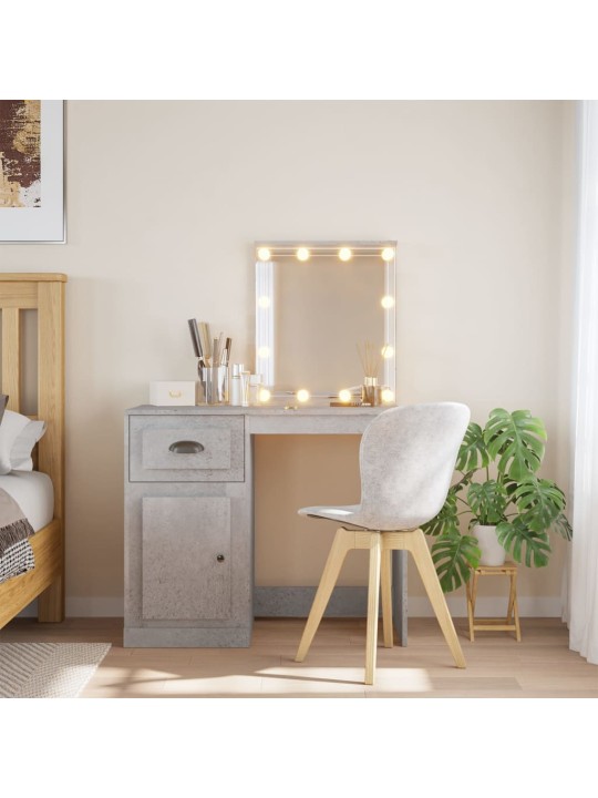 Spoguļgaldiņš ar led, betona pelēks, 90x42x132,5 cm