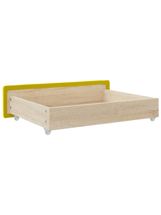 Gultas atvilktnes, 2 gab., dzeltenas, inženierijas koks, samts