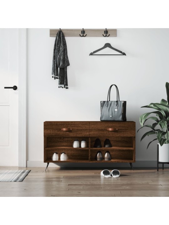 Apavu skapītis, brūns, 102x35x55 cm, inženierijas koks