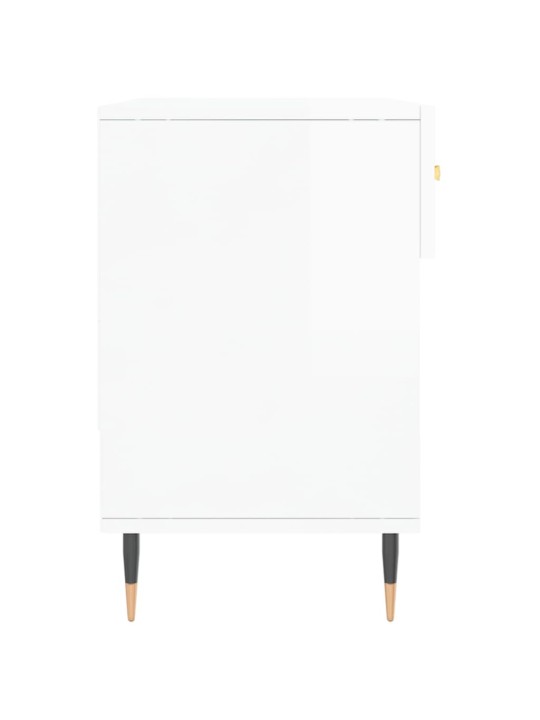 Apavu skapītis, spīdīgi balts, 102x35x55 cm, inženierijas koks