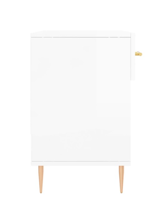 Apavu skapītis, spīdīgi balts, 102x35x55 cm, inženierijas koks