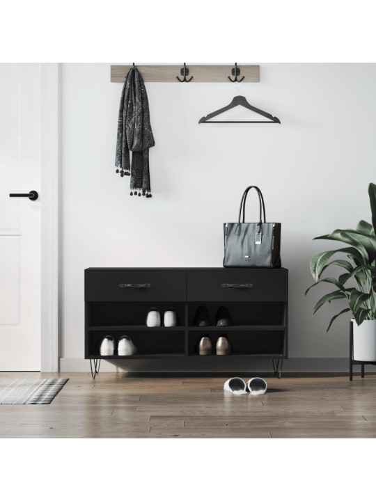 Apavu skapītis, melns, 102x35x55 cm, inženierijas koks