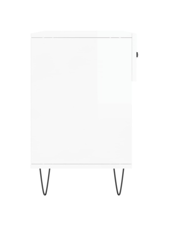 Apavu skapītis, spīdīgi balts, 102x35x55 cm, inženierijas koks