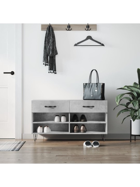 Apavu skapītis, betona pelēks, 102x35x55 cm, inženierijas koks