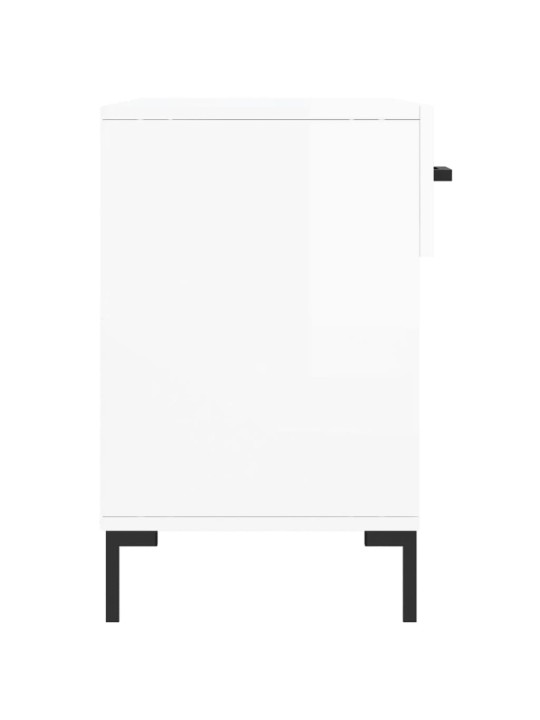 Apavu skapītis, spīdīgi balts, 102x35x55 cm, inženierijas koks