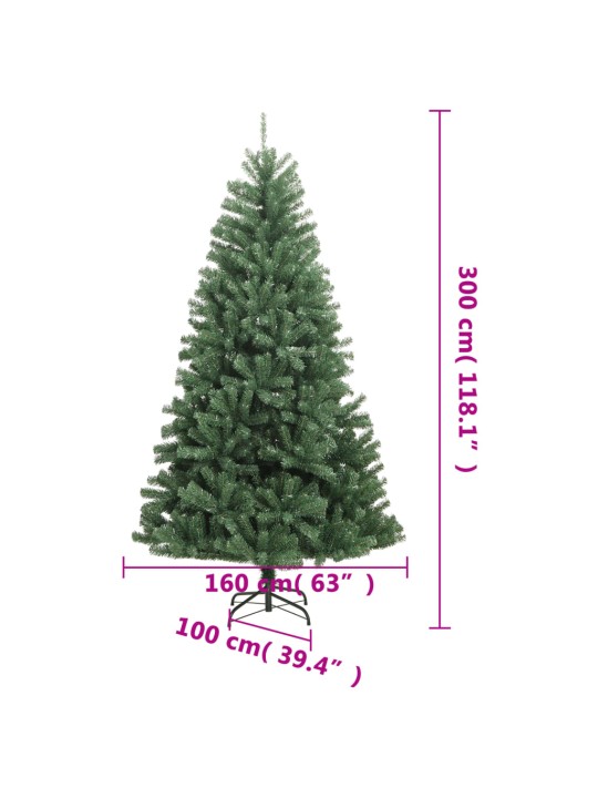 Mākslīgā ziemassvētku egle ar statīvu, zaļa, 300 cm