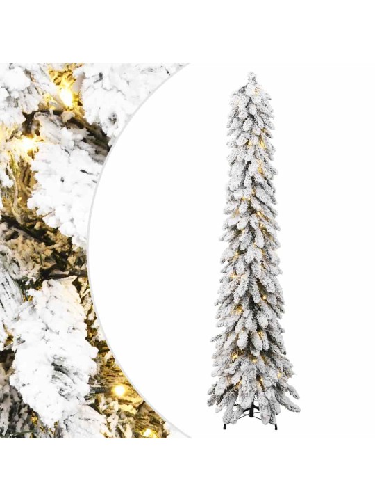 Izgaismota mākslīgā ziemassvētku egle ar sniegu, 130 led, 210cm