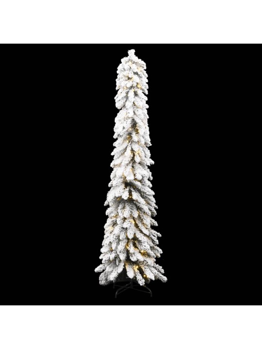 Izgaismota mākslīgā ziemassvētku egle ar sniegu, 130 led, 210cm