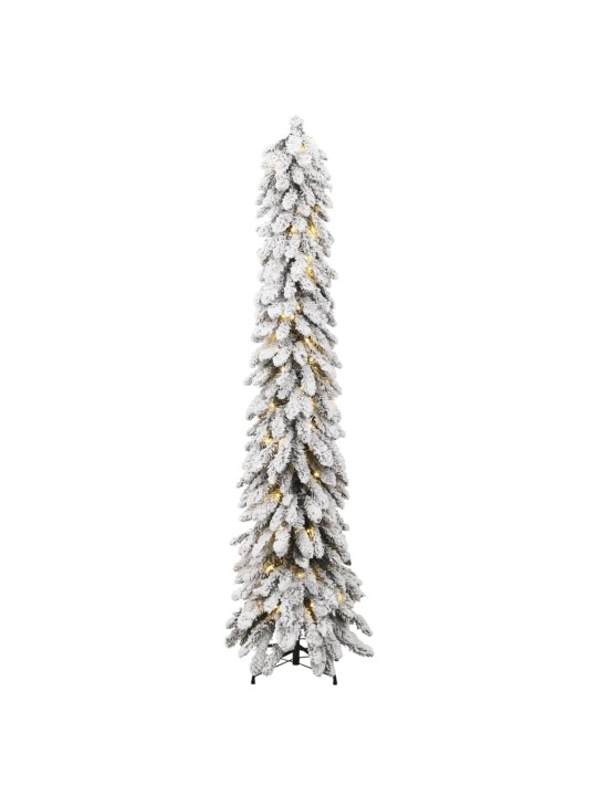 Izgaismota mākslīgā ziemassvētku egle ar sniegu, 130 led, 210cm