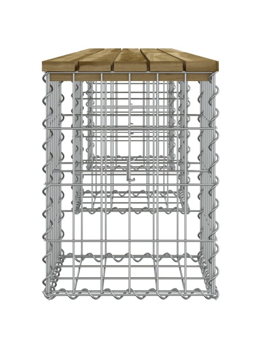 Dārza sols, gabiona dizains, 203x31x42 cm, priedes koks