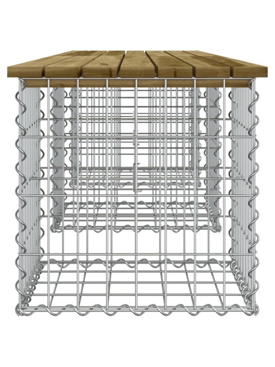 Dārza sols, gabiona dizains, 203x44x42 cm, priedes koks