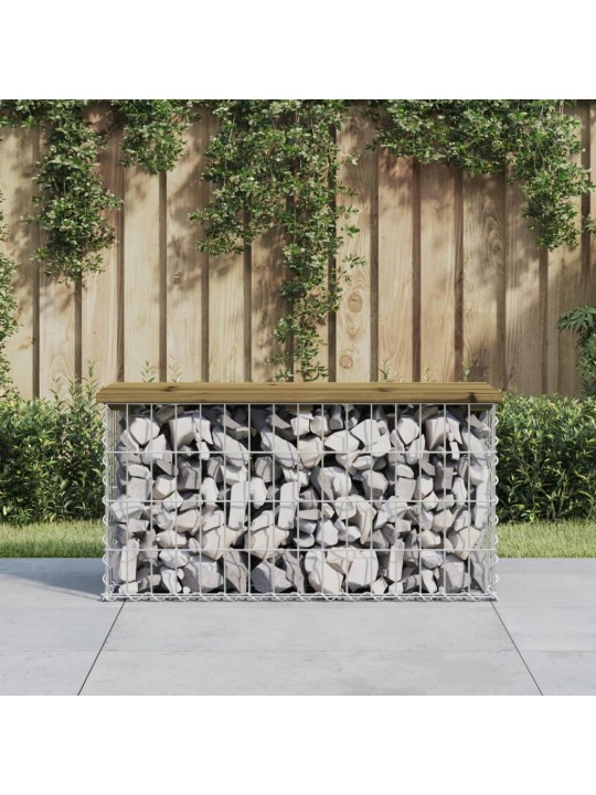 Dārza sols, gabiona dizains, 83x31,5x42 cm, priedes koks