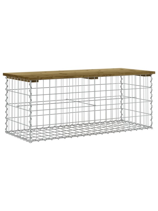 Dārza sols, gabiona dizains, 103x44x42 cm, priedes koks