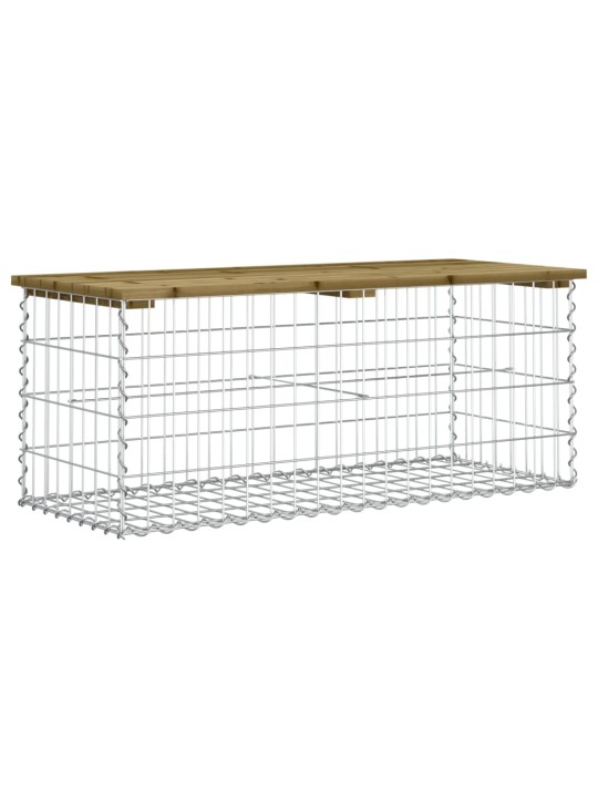 Dārza sols, gabiona dizains, 103x44x42 cm, priedes koks