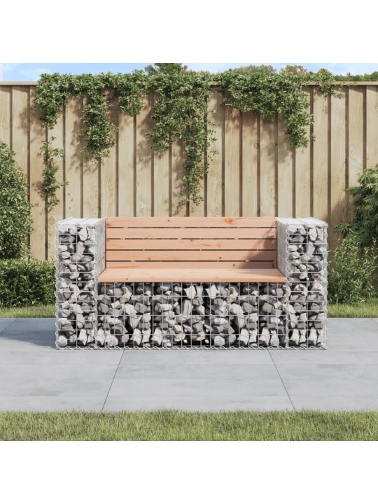 Dārza sols, gabiona dizains, 143x71x65,5 cm, priedes masīvkoks