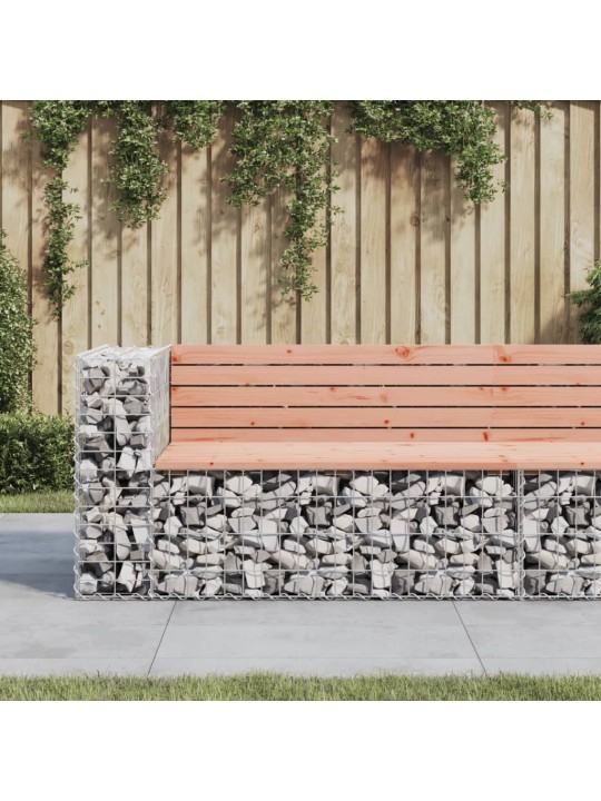 Dārza sols, gabiona dizains, 122x71x65,5 cm, priedes masīvkoks