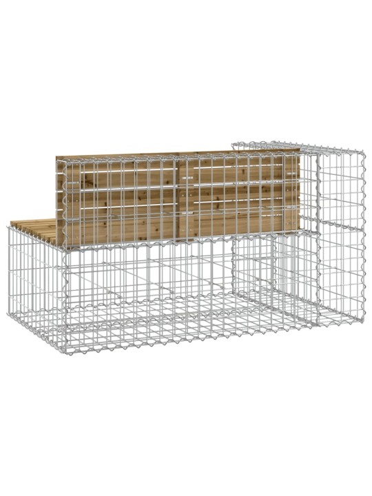 Dārza sols, gabiona dizains, 122x71x65,5 cm, priedes koks