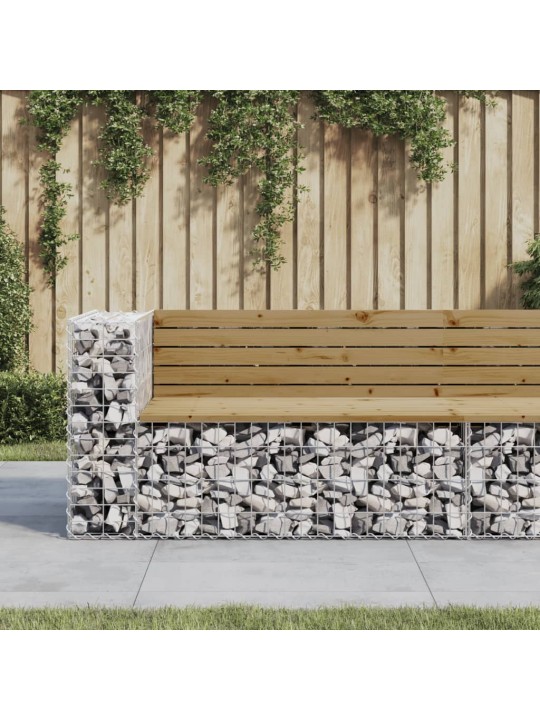 Dārza sols, gabiona dizains, 122x71x65,5 cm, priedes koks
