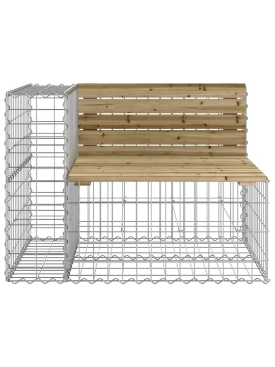 Dārza sols, gabiona dizains, 184x71x65,5 cm, priedes koks