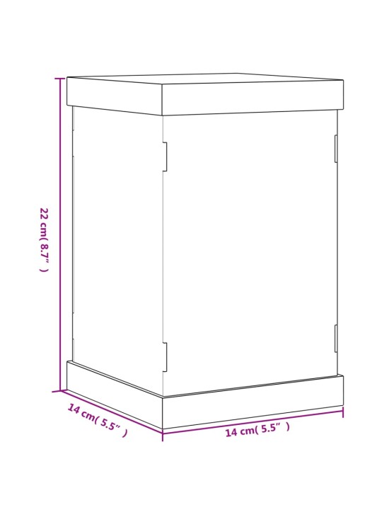 Vitrīnas kaste, caurspīdīga, 14x14x22 cm, akrils